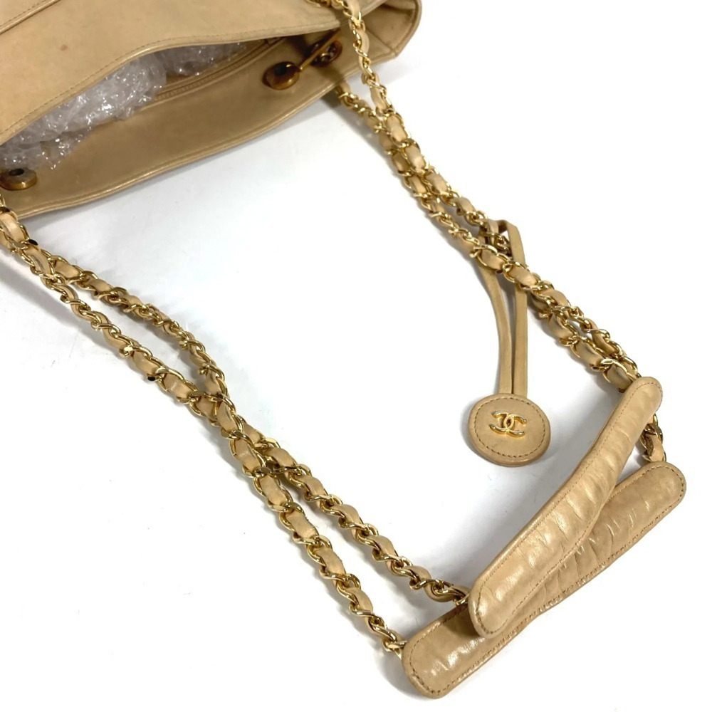 CHANEL Vintage Cream Leather Logo Shoulder Bag - Picture 8 of 16